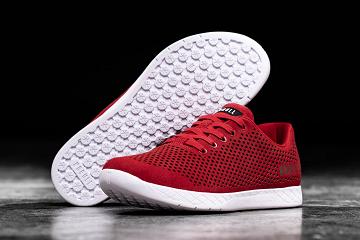 Red Nobull Racing Red Suede Men's Trainers | CA M1272Q